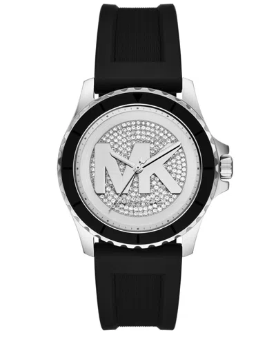 Michael Kors Michael  Women's Quartz Everest Sport Silicone Band Watch; 43mm In Black