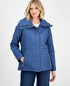 Michael Kors Michael  Women's Quilted Hooded Zip-front Coat, Exclusively At Macy's In Dark Chambray