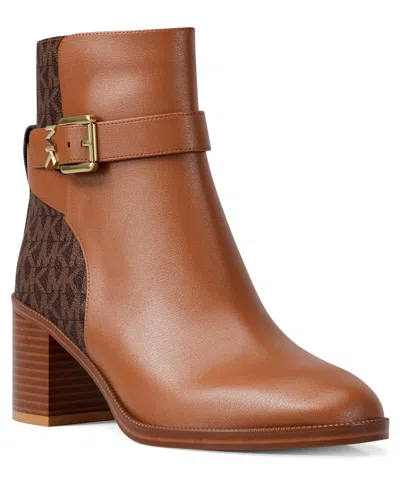 Michael Kors Michael  Women's Rachel Block Heeled Booties In Brown