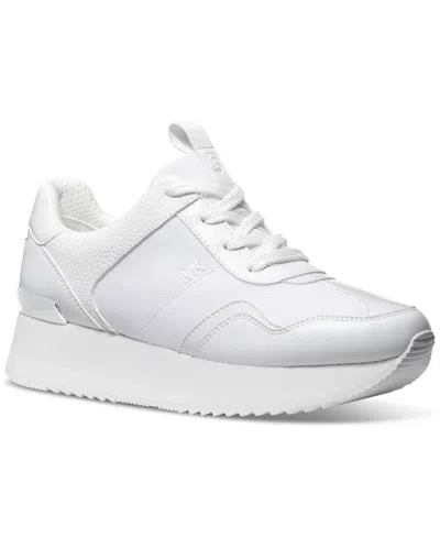 Michael Kors Michael  Women's Raina Lace-up Trainer Running Sneakers In Optic White