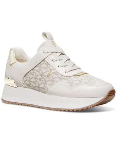 Michael Kors Michael  Women's Raina Lace-up Trainer Running Sneakers In Vanilla
