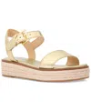 Michael Kors Richie Metallic Platform Espadrille Sandal In Pale Gold Metallic Snake