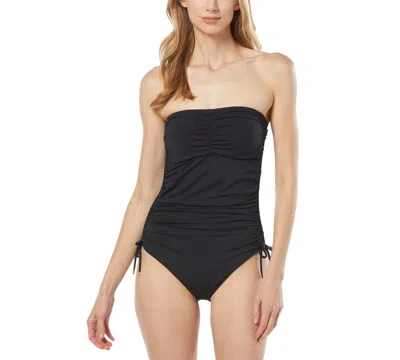 Michael Kors Michael  Women's Ruched One-piece Swimsuit In Black