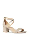 Michael Kors Open Toe Ankle Strap Sandals In Pale Gold