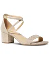 Michael Kors Open Toe Ankle Strap Sandals In Pale Gold