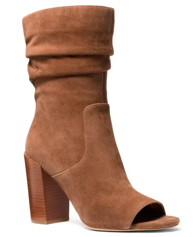 Michael Kors Michael  Women's Shayna Heeled Dress Booties In Brown
