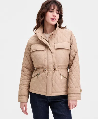Michael Kors Michael  Women's Short Quilted Coat In Brown