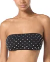 Michael Kors Michael  Women's Studded Bandeau Bikini Top In Black
