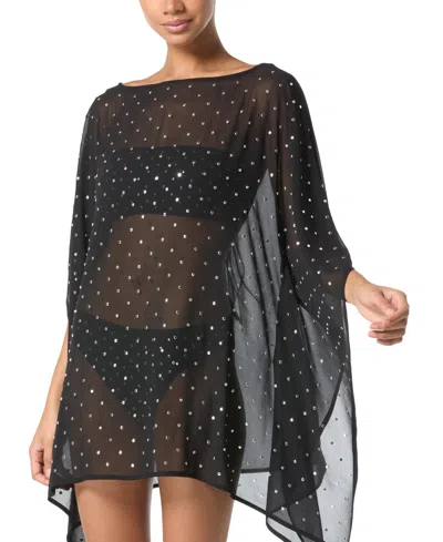 Michael Kors Michael  Women's Studded Chiffon Caftan In Black