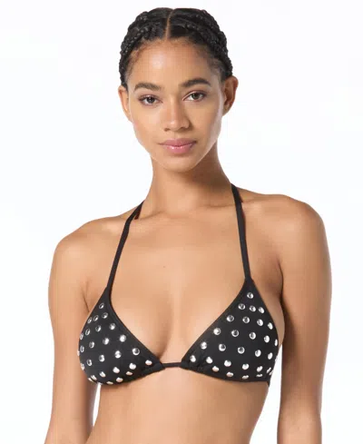 Michael Kors Michael  Women's Tie-back V-neck Bikini Top In Multi