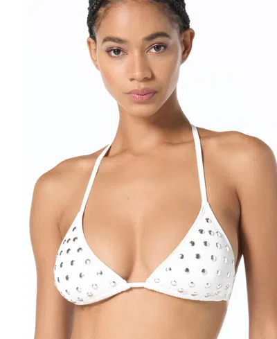 Michael Kors Michael  Women's Tie-back V-neck Bikini Top In Multi
