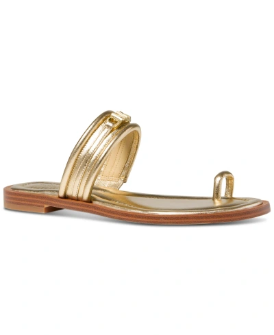 Michael Kors Michael  Women's Veronica Slip-on Toe-ring Slide Sandals In Pale Gold