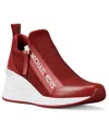 Michael Kors Michael  Women's Willis Wedge Trainer Shoes In Red