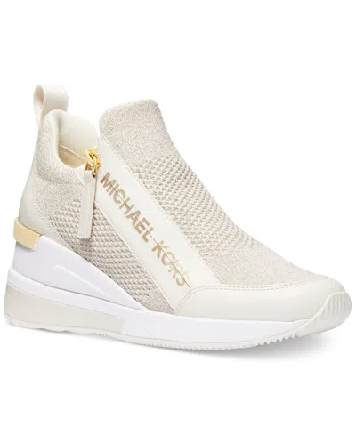 Michael Kors Michael  Women's Willis Wedge Trainer Sneakers In Champagne