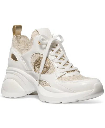 Michael Kors Michael  Women's Zuma Knit Trainer Sneakers In Pale Gold