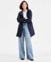 Michael Kors Michael  Womens Hooded Anorak Softshell Coat P Xxs Xxl In Blue