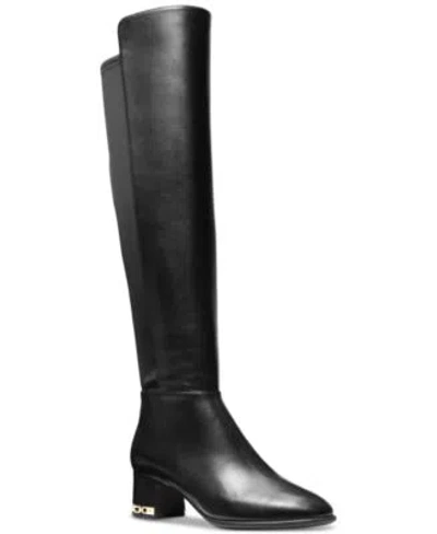 Michael Kors Michael  Womens June Leather Knee High Riding Boots Regular Wide Calf
