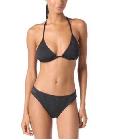Michael Kors Michael  Womens Laser Cut Triangle Bikini Top Laser Cut Bikini Bottoms In White