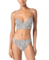 Michael Kors Michael  Womens Longline Underwire Bikini Top High Leg Bikini Bottoms In White