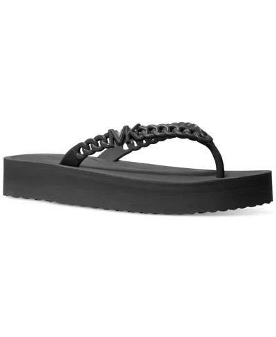 Michael Kors Michael  Zaza Slip-on Platform Flip Flop Sandals In Black