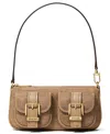 Michael Kors Michael  Zoe Small Convertible Pouchette Bag In Brown