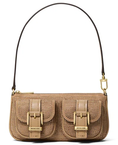 Michael Kors Michael  Zoe Small Convertible Pouchette Bag In Brown