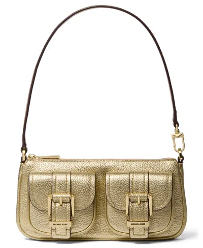 Michael Kors Michael  Zoe Small Convertible Pouchette Bag In Gold