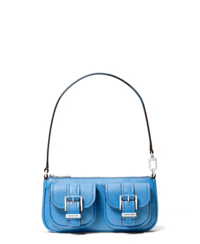 Michael Kors Michael  Zoe Small Leather Convertible Shoulder Bag In Blue