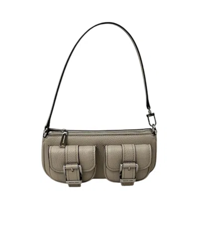 Michael Kors Michael  Zoe Small Pebbled Pouch In Green