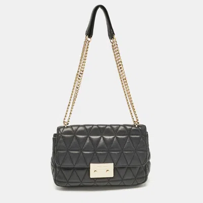 Pre-owned Michael Kors Micheal Kors Black Quilted Leather Large Sloan Shoulder Bag