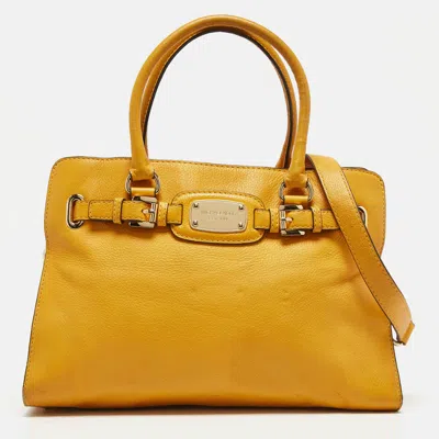 Michael Kors Micheal Kors Mustard Leather East/west Hamilton Tote In Yellow