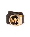 Michael Kors Micheal Kors Women's Embossed Logo Reversible Belt In Brown