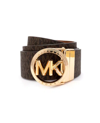 Michael Kors Micheal Kors Women's Embossed Logo Reversible Belt In Brown