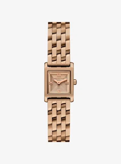 Michael Kors Micro Georgie Beige Gold-tone Watch In Gold