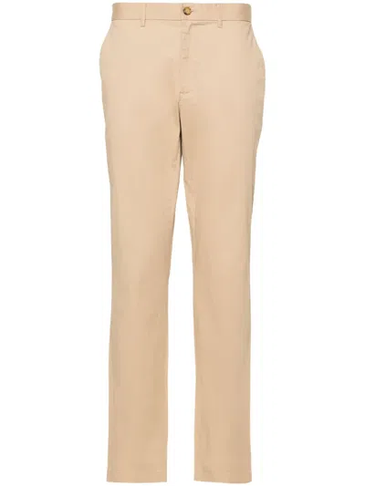 Michael Kors Mid-rise Straight-leg Chinos In Brown