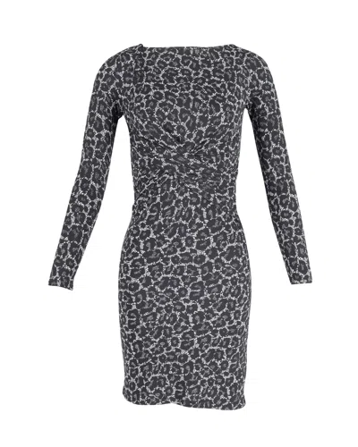 Michael Kors Midi Dress In Animal Print Polyester In Grey