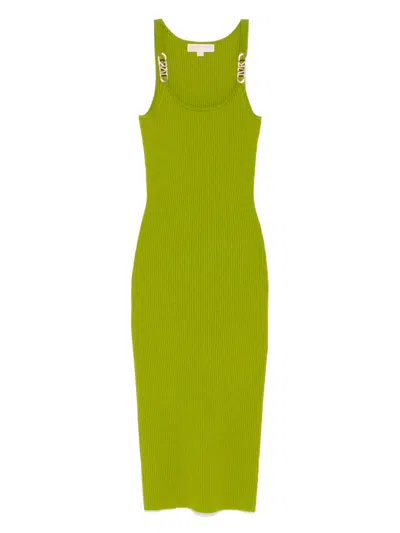 Michael Kors Midi Empire Tank Dress In Green