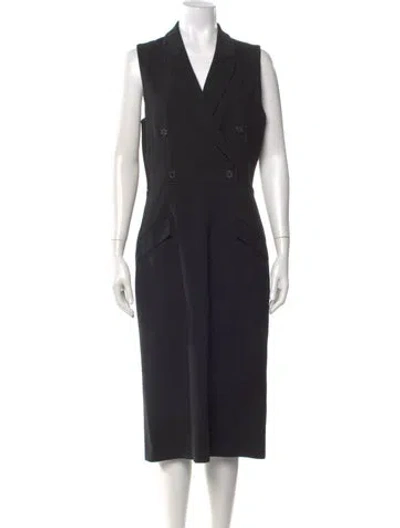 Pre-owned Michael Kors Midi Length Dress In Black