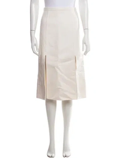 Pre-owned Michael Kors Midi Length Skirt In White