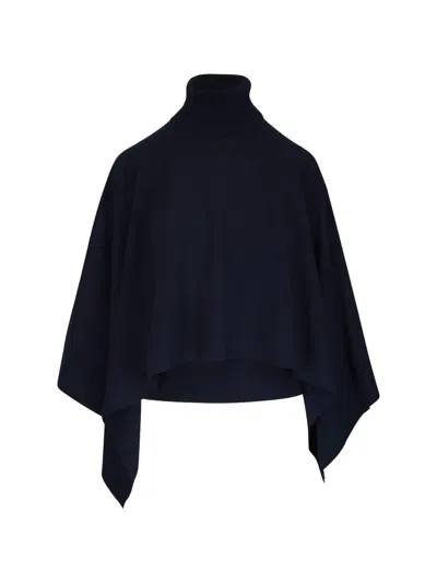 Michael Kors Midnight Draped Turtleneck Caftan Top In Black
