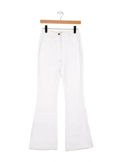 Pre-owned Michael Kors Mid-rise Flared Jeans In White
