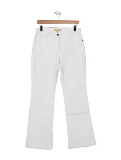 Pre-owned Michael Kors Mid-rise Flared Jeans In White