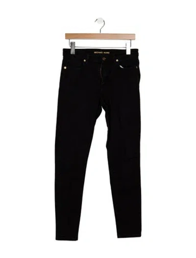 Pre-owned Michael Kors Mid-rise Skinny Leg Jeans In Black