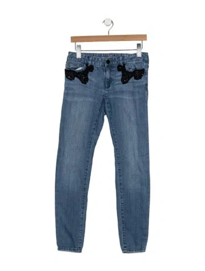 Pre-owned Michael Kors Mid-rise Skinny Leg Jeans In Blue