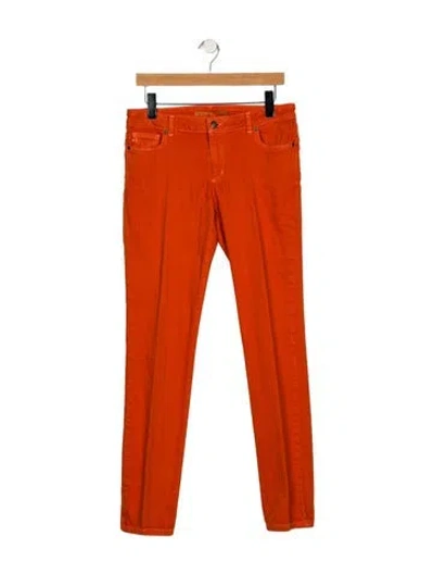Pre-owned Michael Kors Mid-rise Skinny Leg Jeans In Orange