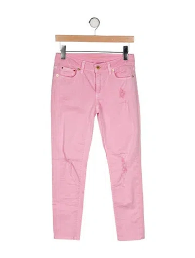 Pre-owned Michael Kors Mid-rise Skinny Leg Jeans In Pink