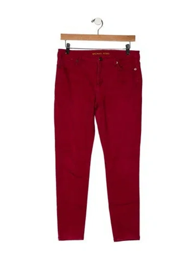 Pre-owned Michael Kors Mid-rise Skinny Leg Jeans In Red