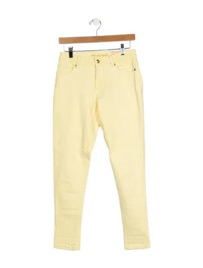 Pre-owned Michael Kors Mid-rise Skinny Leg Jeans W/ Tags In Yellow