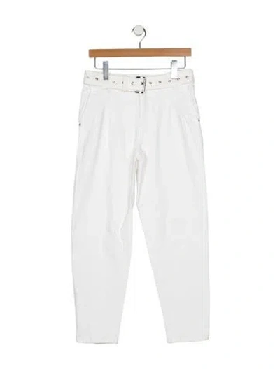 Pre-owned Michael Kors Mid-rise Skinny Leg Jeans In White