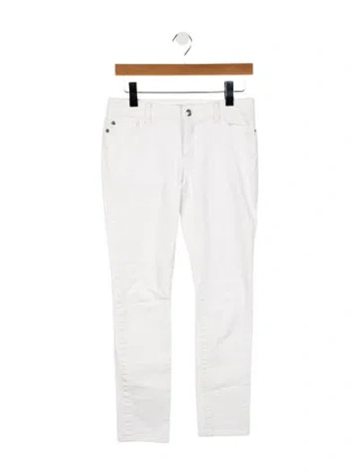 Pre-owned Michael Kors Mid-rise Skinny Leg Jeans In White